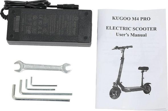Електросамокат із сидінням KUGOO KIRIN M4 PRO (500 Вт; 18 А/ч; 48 В), чорний, Чорний